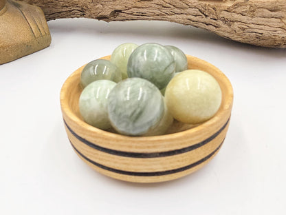 Jade Mini Crystal Sphere – Luck, Harmony & Prosperity Gemstone, approx 20mm