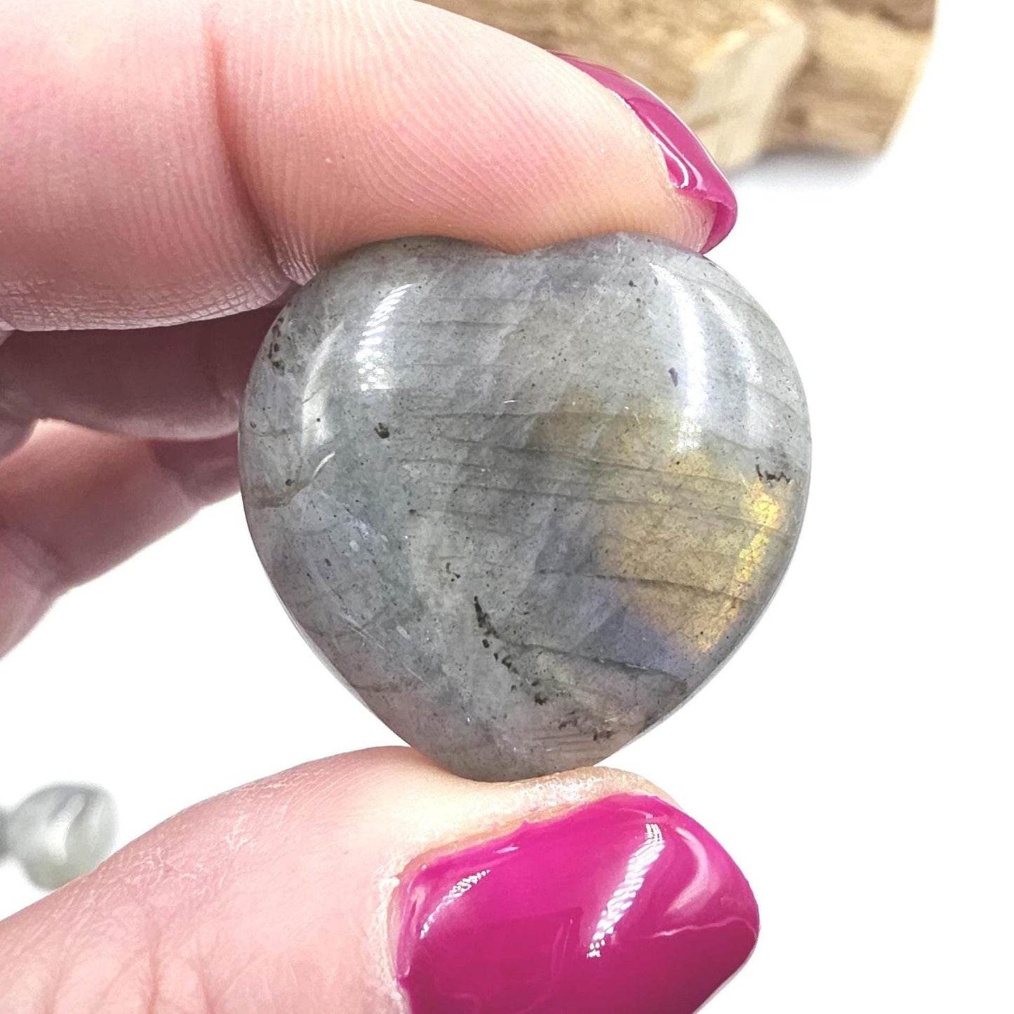 Labradorite Crystal Puff Heart – Intuition, Protection & Transformation Healing Stone