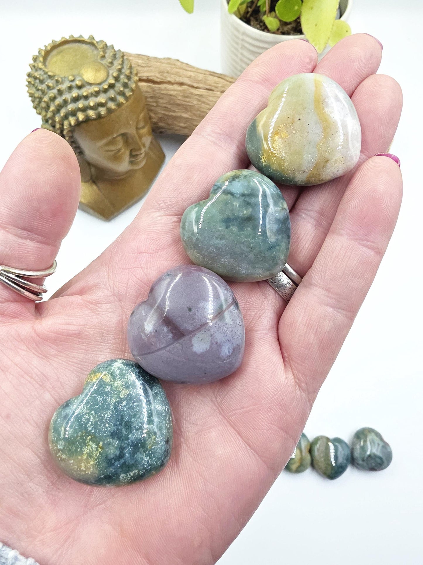 Ocean Jasper Crystal Puff Heart – Joy, Emotional Healing & Nurturing Energy Stone
