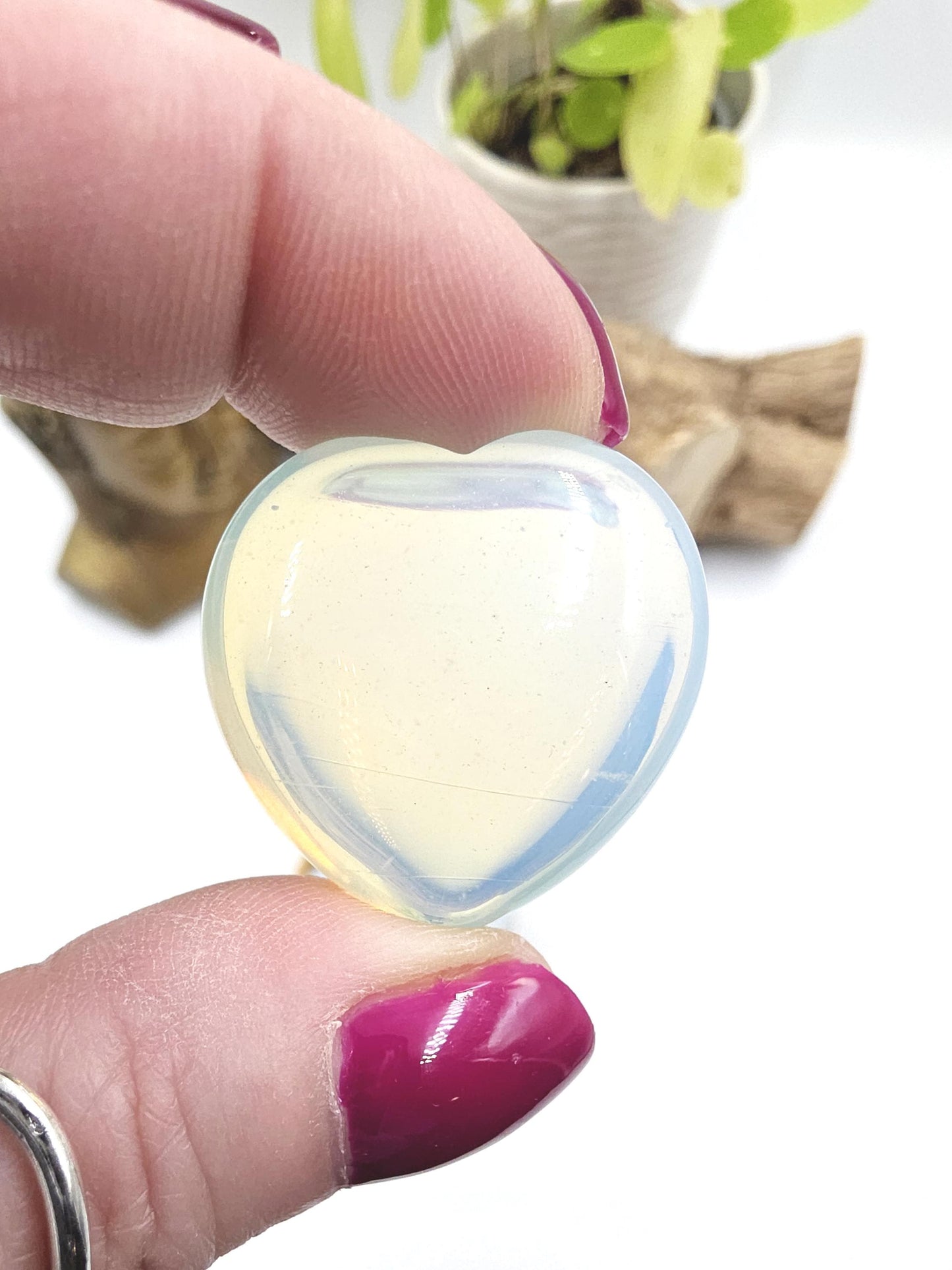 Opalite Crystal Heart – Calm, Emotional Clarity & Uplifting Energy Crystal