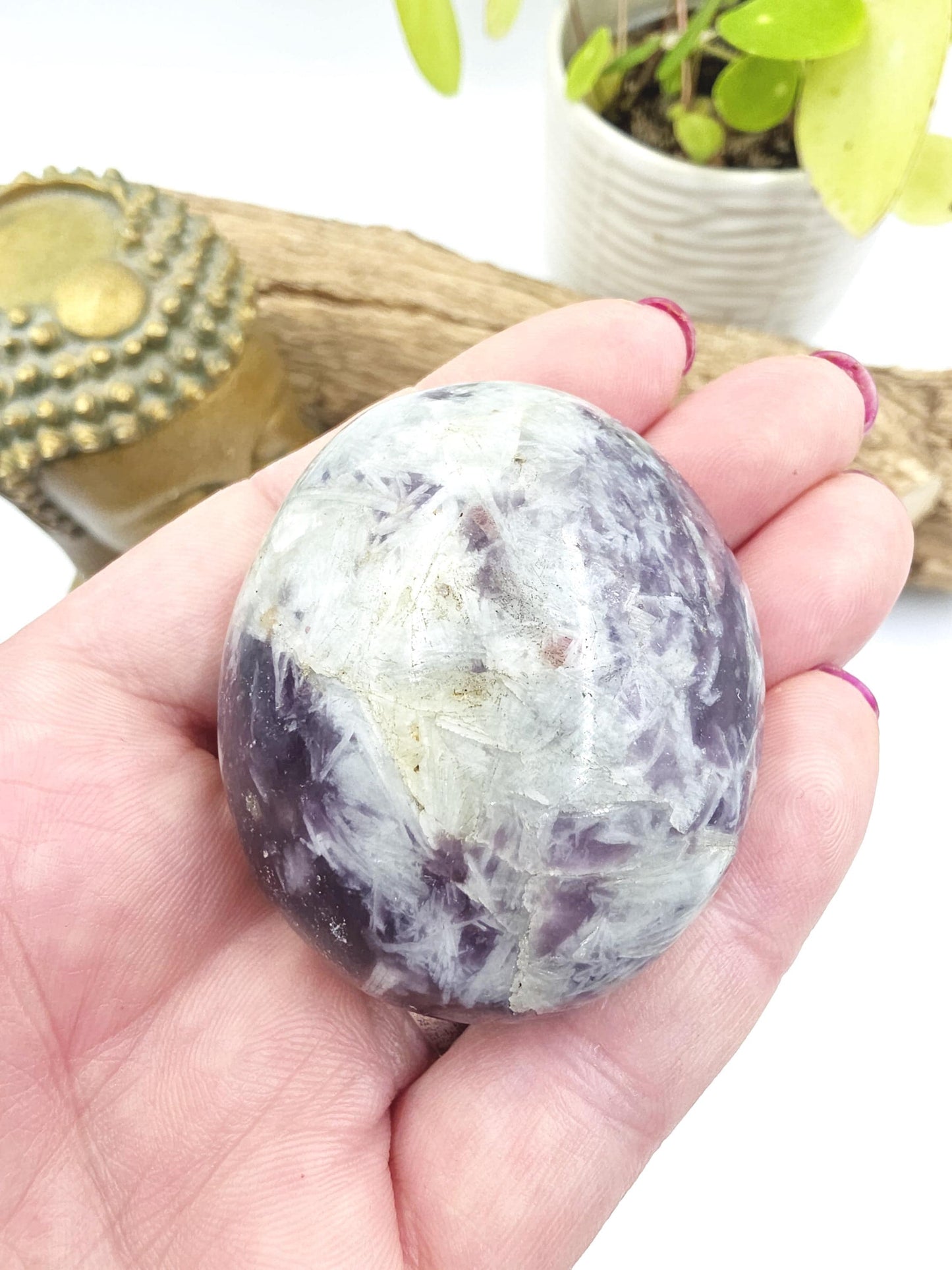 Large Unicorn Stone Palm Stone (Pegmatite) – Calm, Comfort & Emotional Healing Crystal, 100g