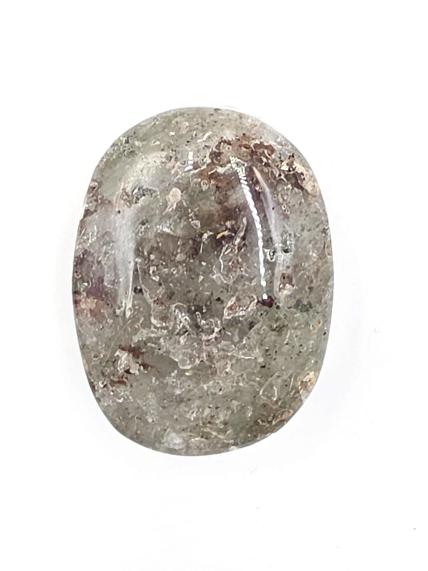 Garden Quartz (Lodolite) Palm Stone – Manifestation, Clarity & Inner Journey Healing Crystal, 50g