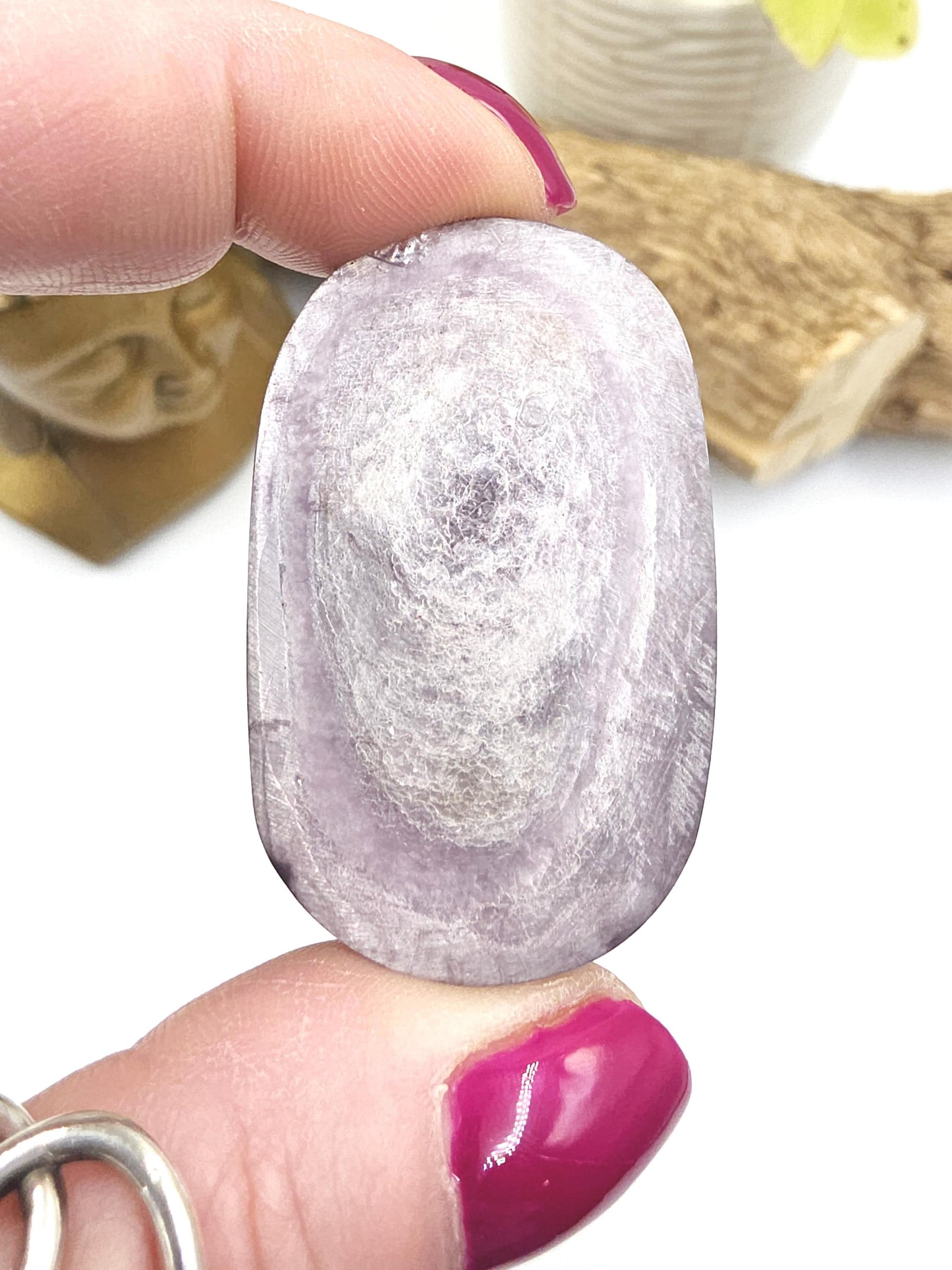 Little Purple Mica Palm Stone - Insight & Transformation Healing Crystal, 35g