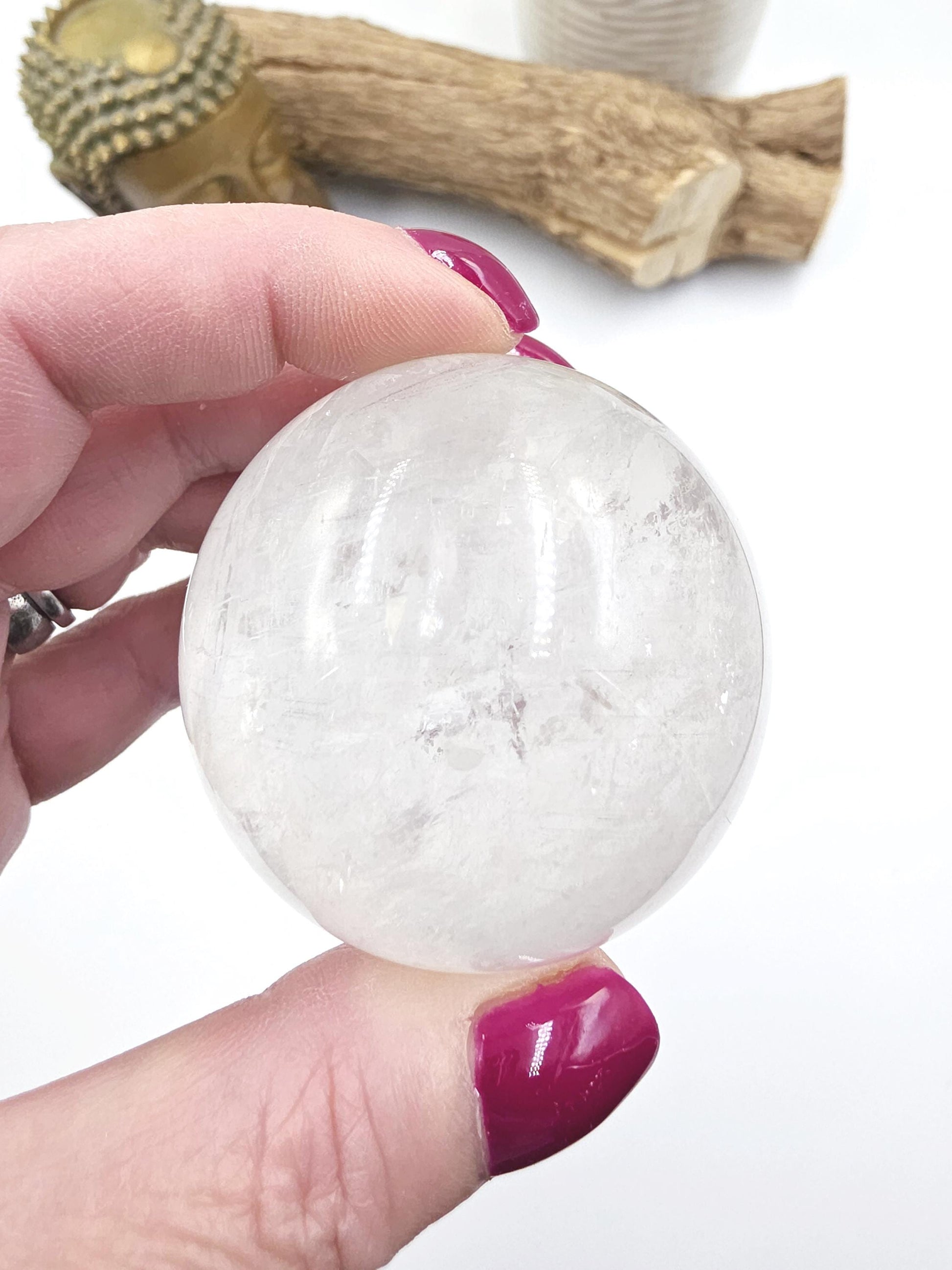Flashy Optical Calcite Sphere – Clarity, Focus & Energy Amplification Healing Crystal Ball, 53mm
