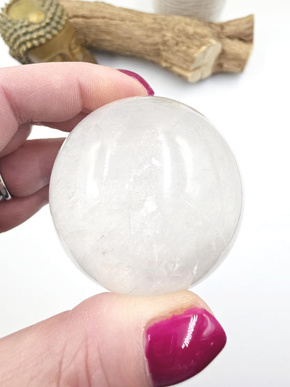 Flashy Optical Calcite Sphere – Clarity, Focus & Energy Amplification Healing Crystal Ball, 53mm