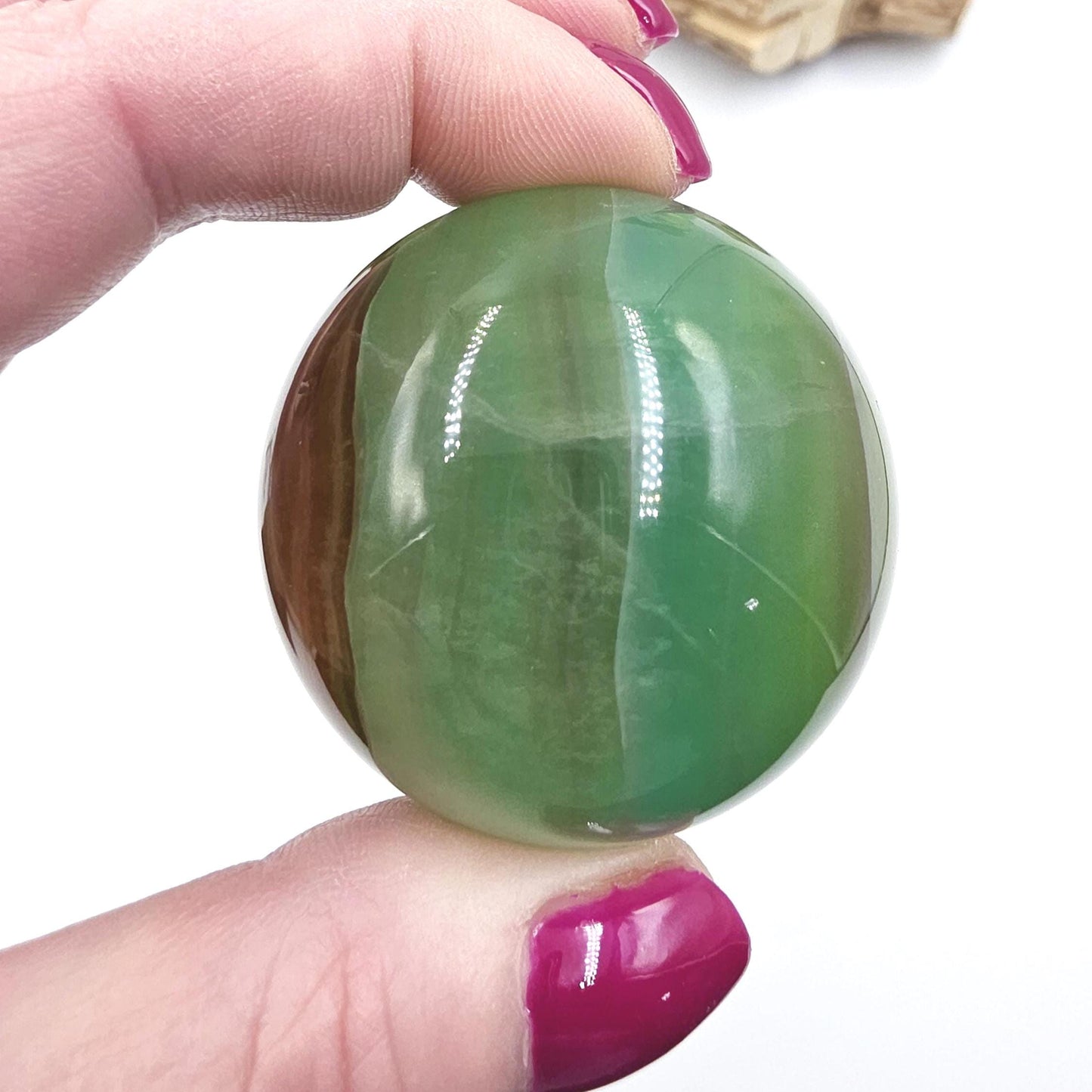 Green and Yellow Fluorite Sphere (Jackfruit Fluorite) – Clarity, Harmony & Positive Energy Crystal Ball, 47mm