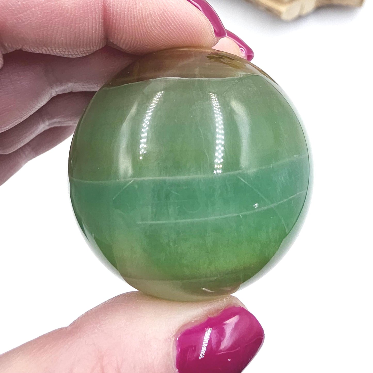 Green and Yellow Fluorite Sphere (Jackfruit Fluorite) – Clarity, Harmony & Positive Energy Crystal Ball, 47mm