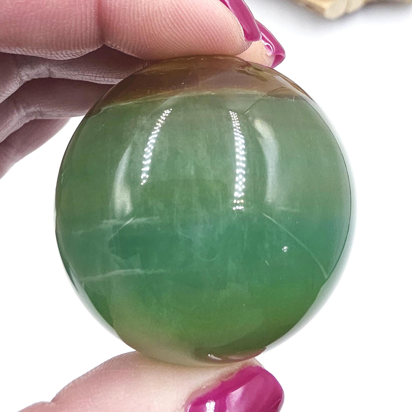 Green and Yellow Fluorite Sphere (Jackfruit Fluorite) – Clarity, Harmony & Positive Energy Crystal Ball, 47mm