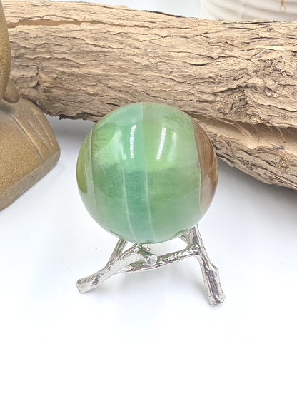 Green and Yellow Fluorite Sphere (Jackfruit Fluorite) – Clarity, Harmony & Positive Energy Crystal Ball, 47mm