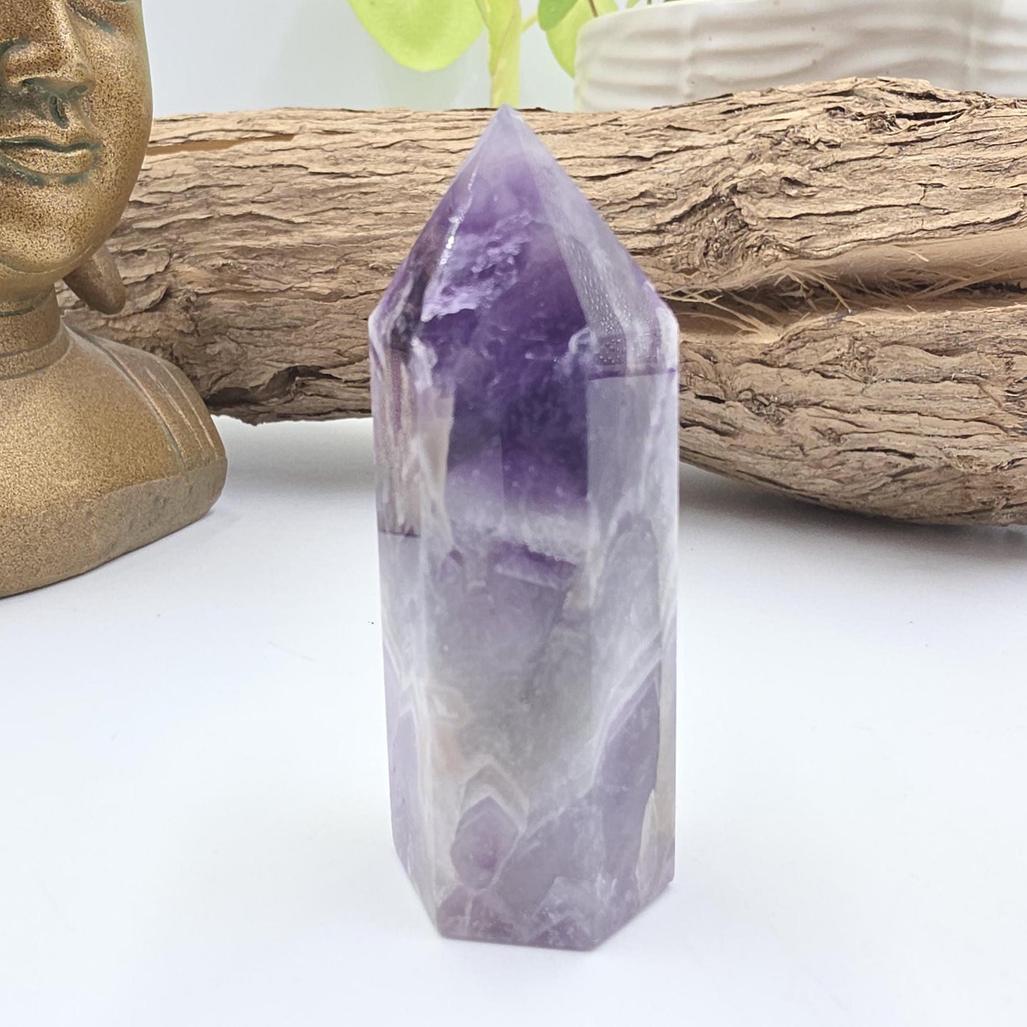 Dream Amethyst Crystal Point (Chevron Amethyst) – Intuition, Protection & Spiritual Clarity Healing Tower, 75g