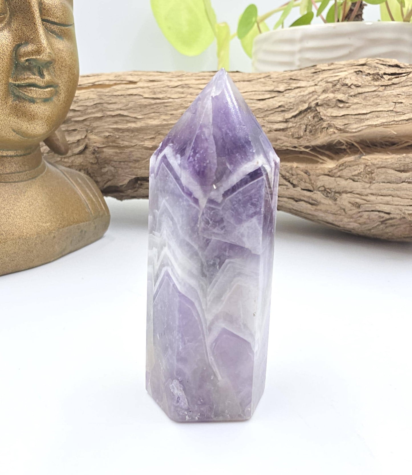 Dream Amethyst Crystal Point (Chevron Amethyst) – Intuition, Protection & Spiritual Clarity Healing Tower, 75g