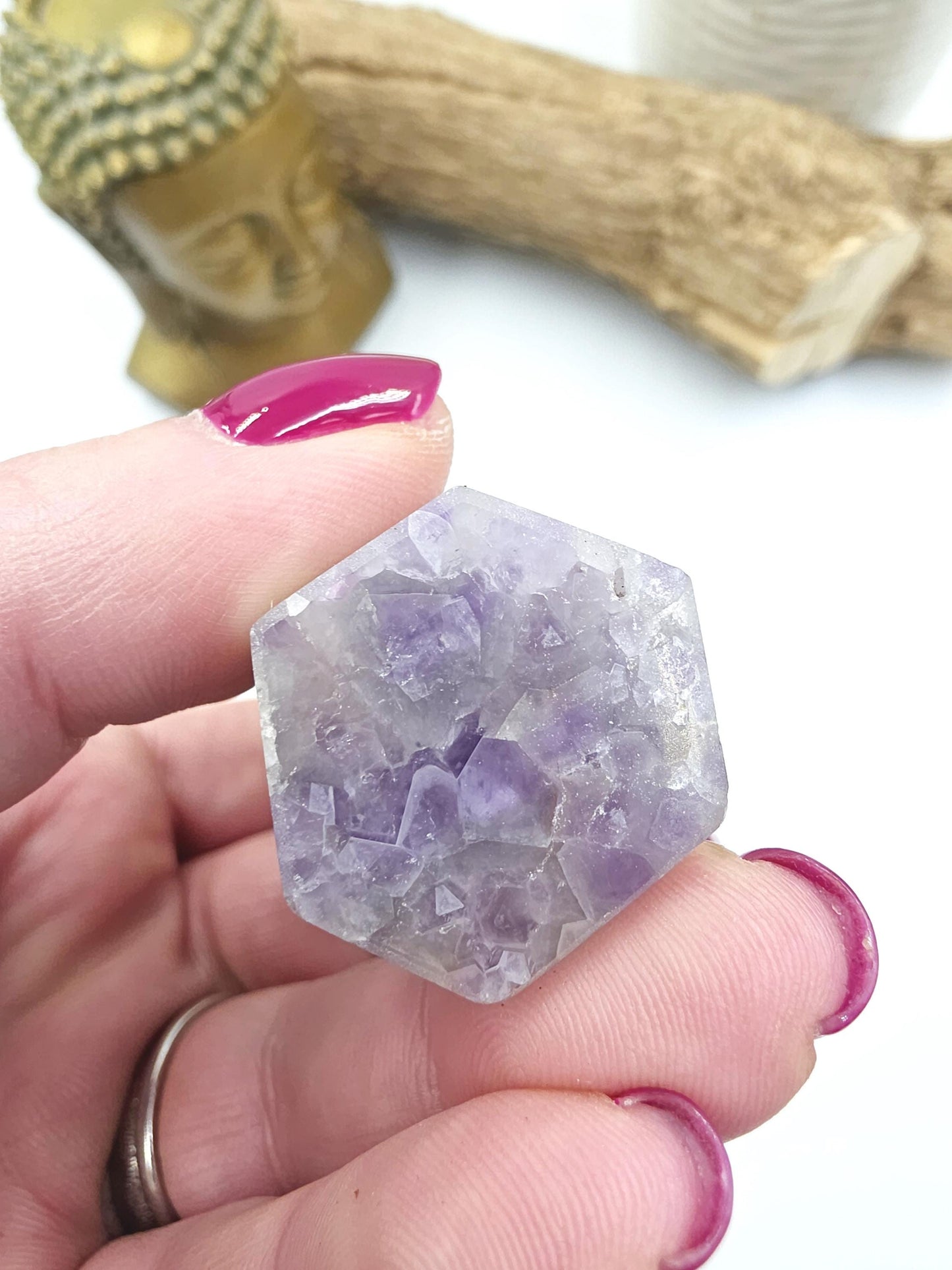 Dream Amethyst Crystal Point (Chevron Amethyst) – Intuition, Protection & Spiritual Clarity Healing Tower, 75g