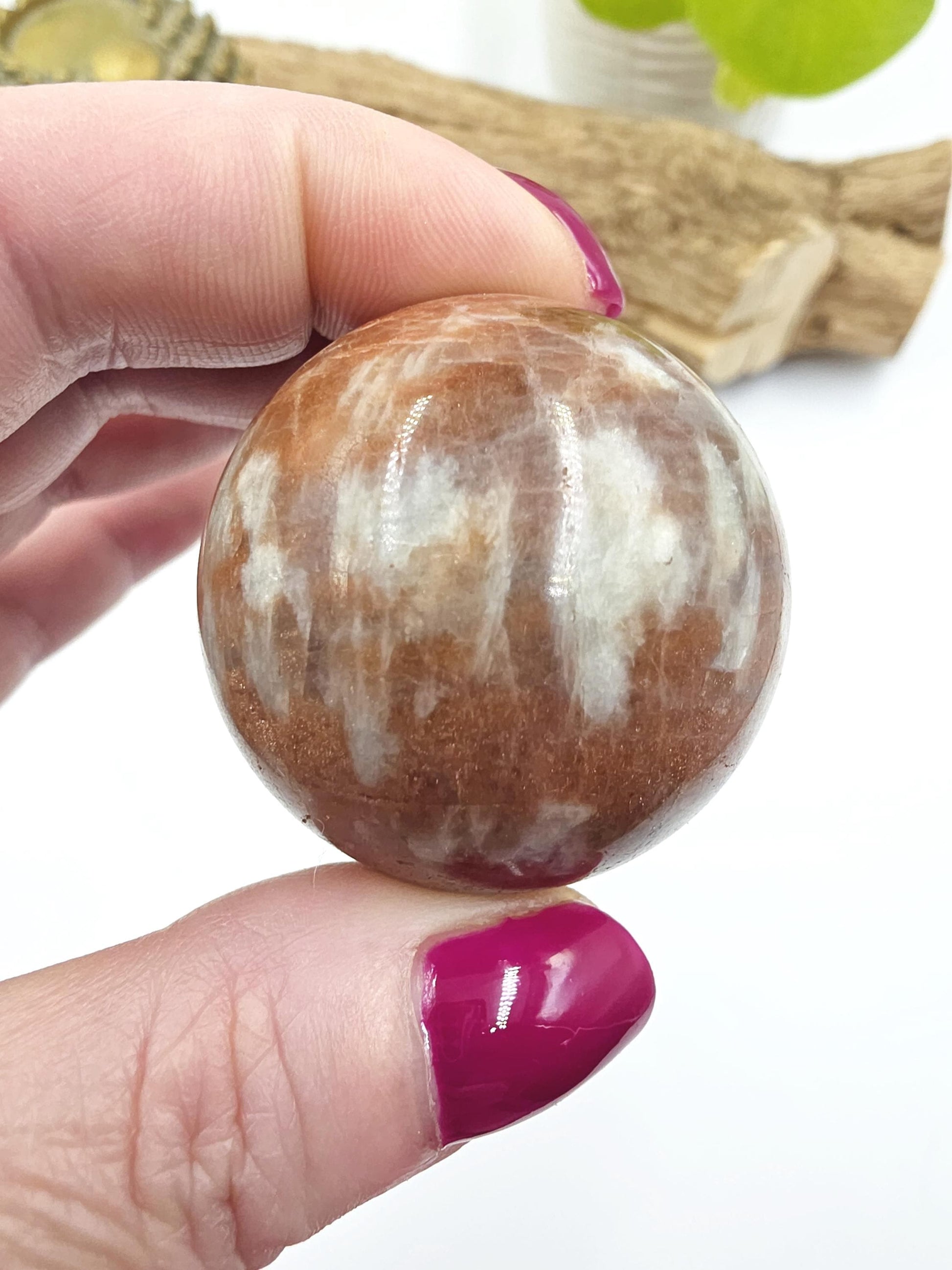 Rare Sunstone and Cordierite (Also known as Iolite) Sphere – Joy, Intuition & Inner Strength Healing Crystal Ball, 42mm
