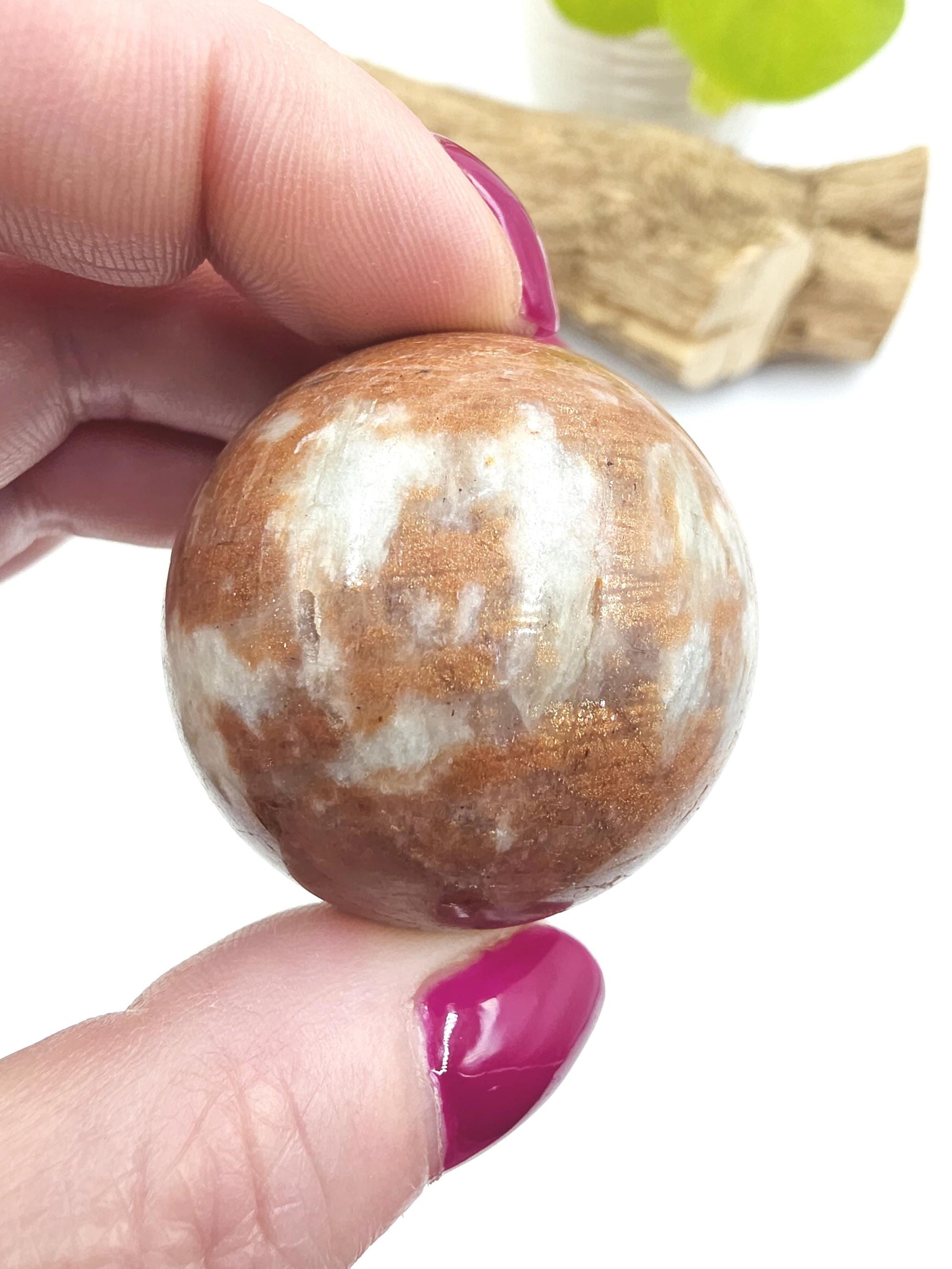 Rare Sunstone and Cordierite (Also known as Iolite) Sphere – Joy, Intuition & Inner Strength Healing Crystal Ball, 42mm