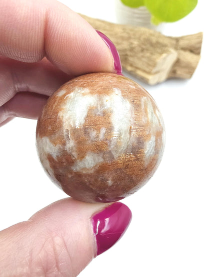 Rare Sunstone and Cordierite (Also known as Iolite) Sphere – Joy, Intuition & Inner Strength Healing Crystal Ball, 42mm