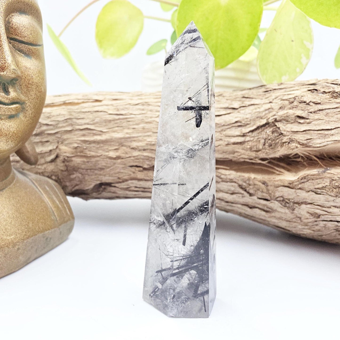 High Grade Tourmaline in Quartz Tower – Protection, Grounding & Energy Cleansing Crystal Point - 60g