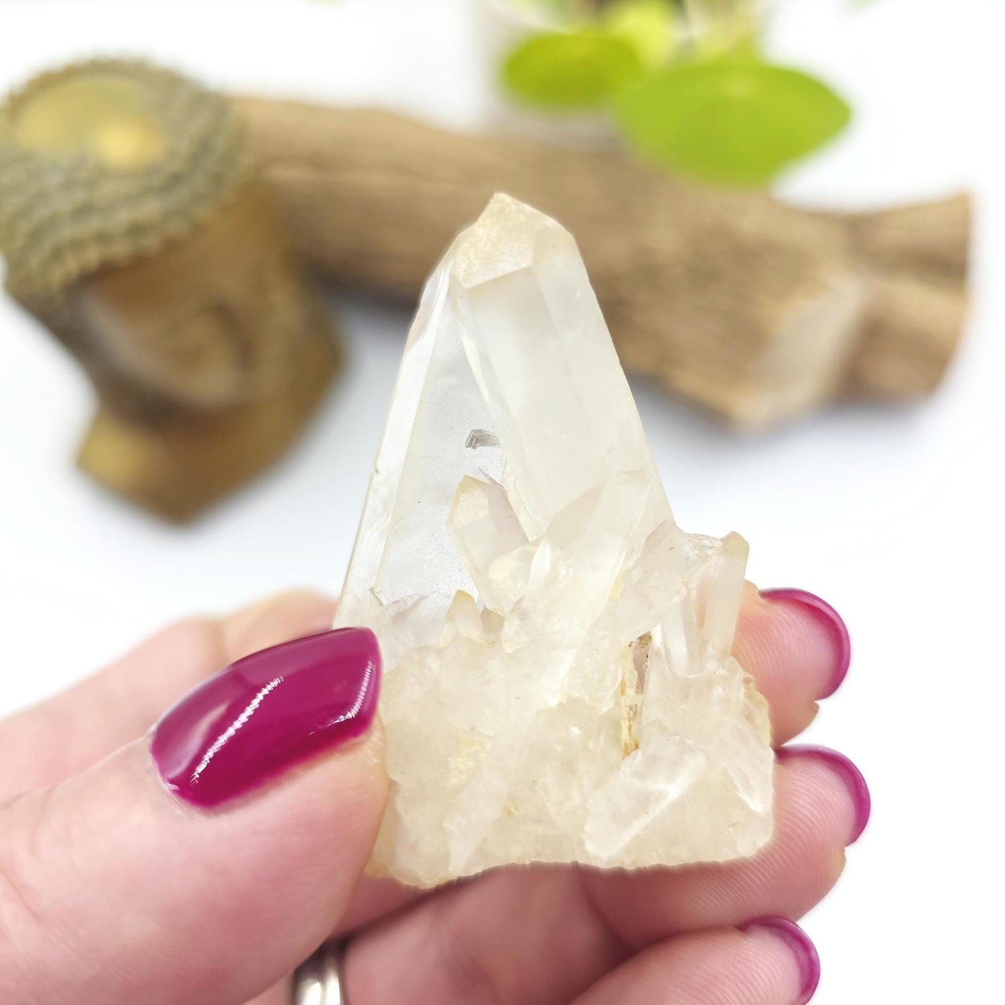 Mini Raw Clear Quartz Cluster – Amplification, Cleansing & High Vibration Healing Crystal, 35g