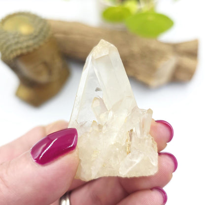 Mini Raw Clear Quartz Cluster – Amplification, Cleansing & High Vibration Healing Crystal, 35g