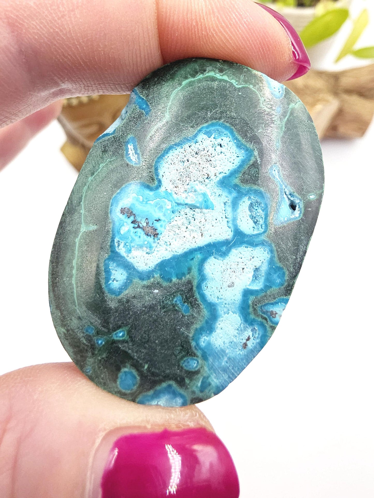 Chrysocolla & Malachite Palm Stone – Healing, Transformation and Emotional Balance Crystal, 70g