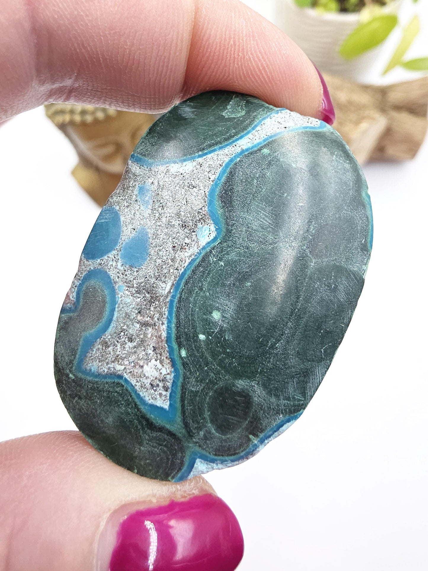 Chrysocolla & Malachite Palm Stone – Healing, Transformation and Emotional Balance Crystal, 70g