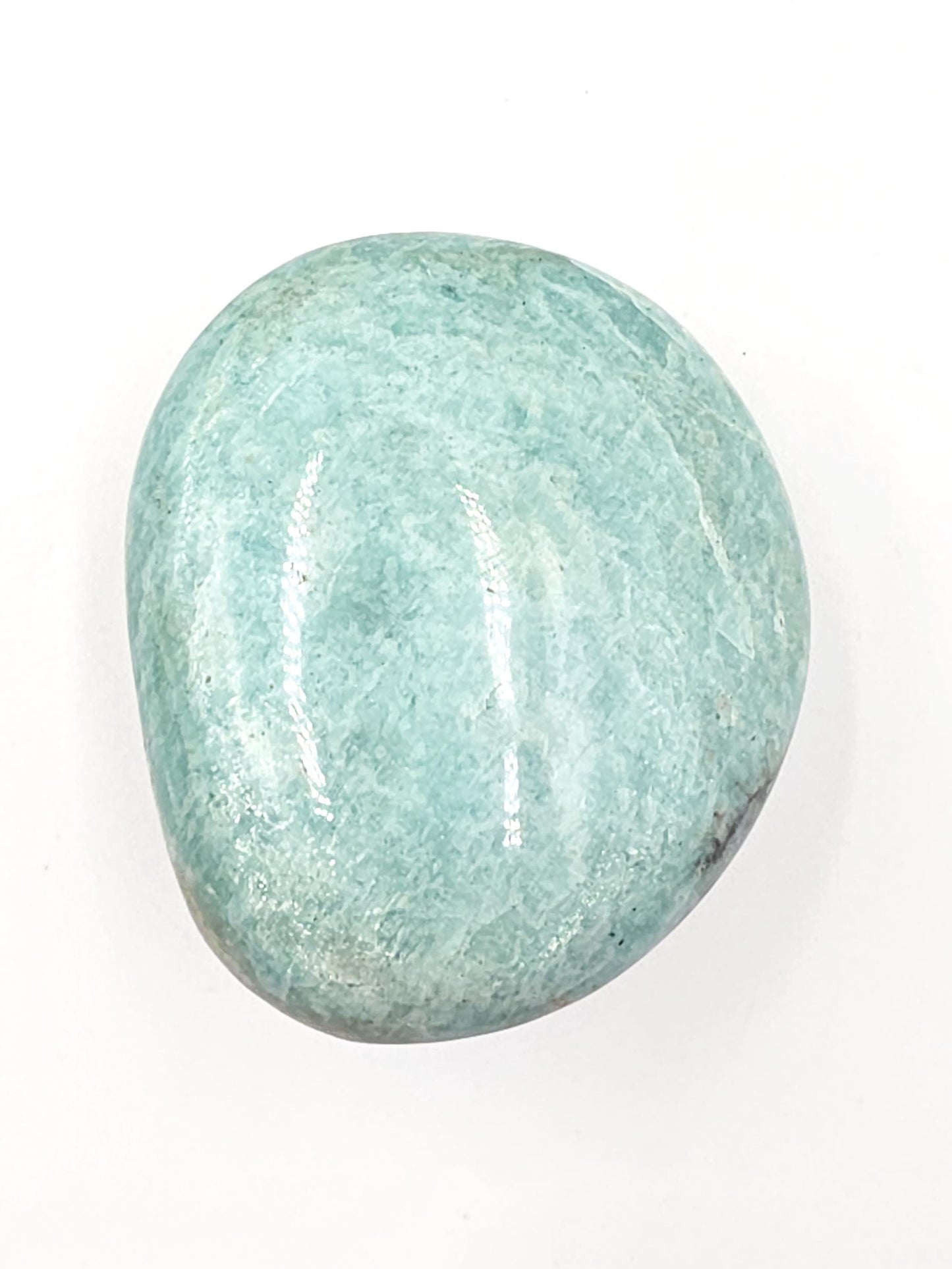 Large Flashy Amazonite Palm Stone – Calm, Communication & Emotional Healing Crystal, 150g