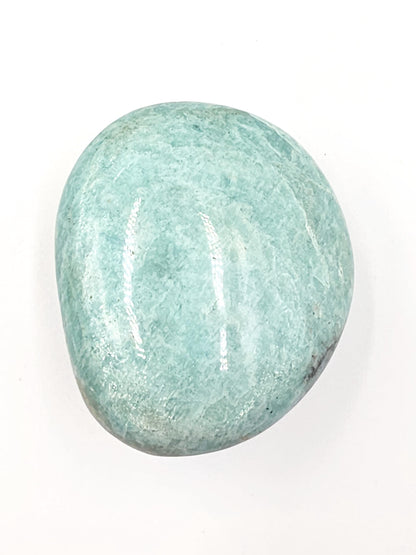 Large Flashy Amazonite Palm Stone – Calm, Communication & Emotional Healing Crystal, 150g