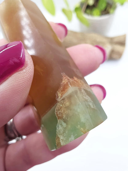 Green and Yellow Fluorite Tower (Jackfruit Fluorite) – Clarity, Positivity & Harmony Crystal Point, 7cm