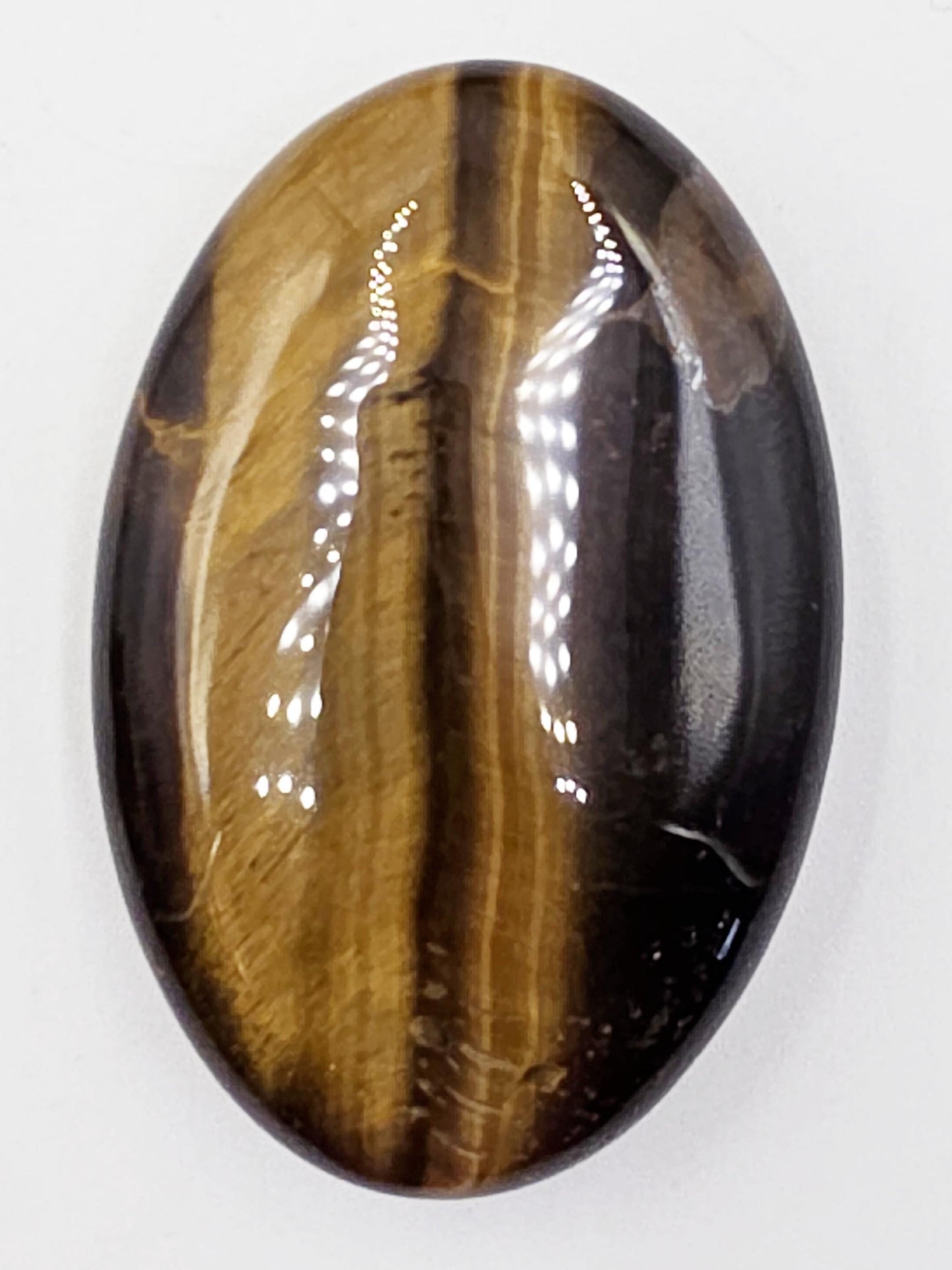 Yellow Tigers Eye Palm Stone - Protection & Courage Crystal - 55g