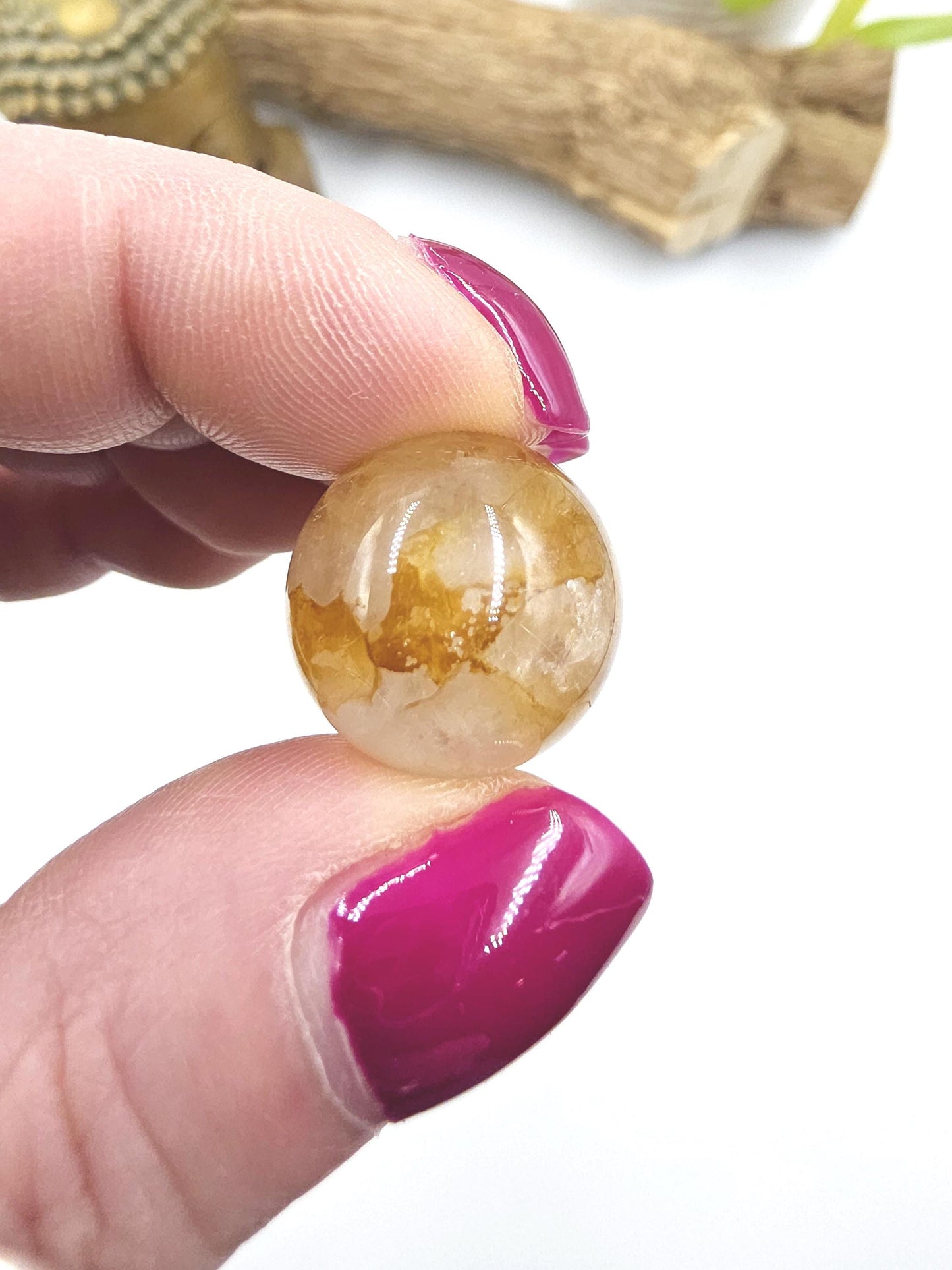 Golden Healer Mini Sphere – High Vibration Healing, Alignment & Positive Energy Crystal Ball (16–19mm)