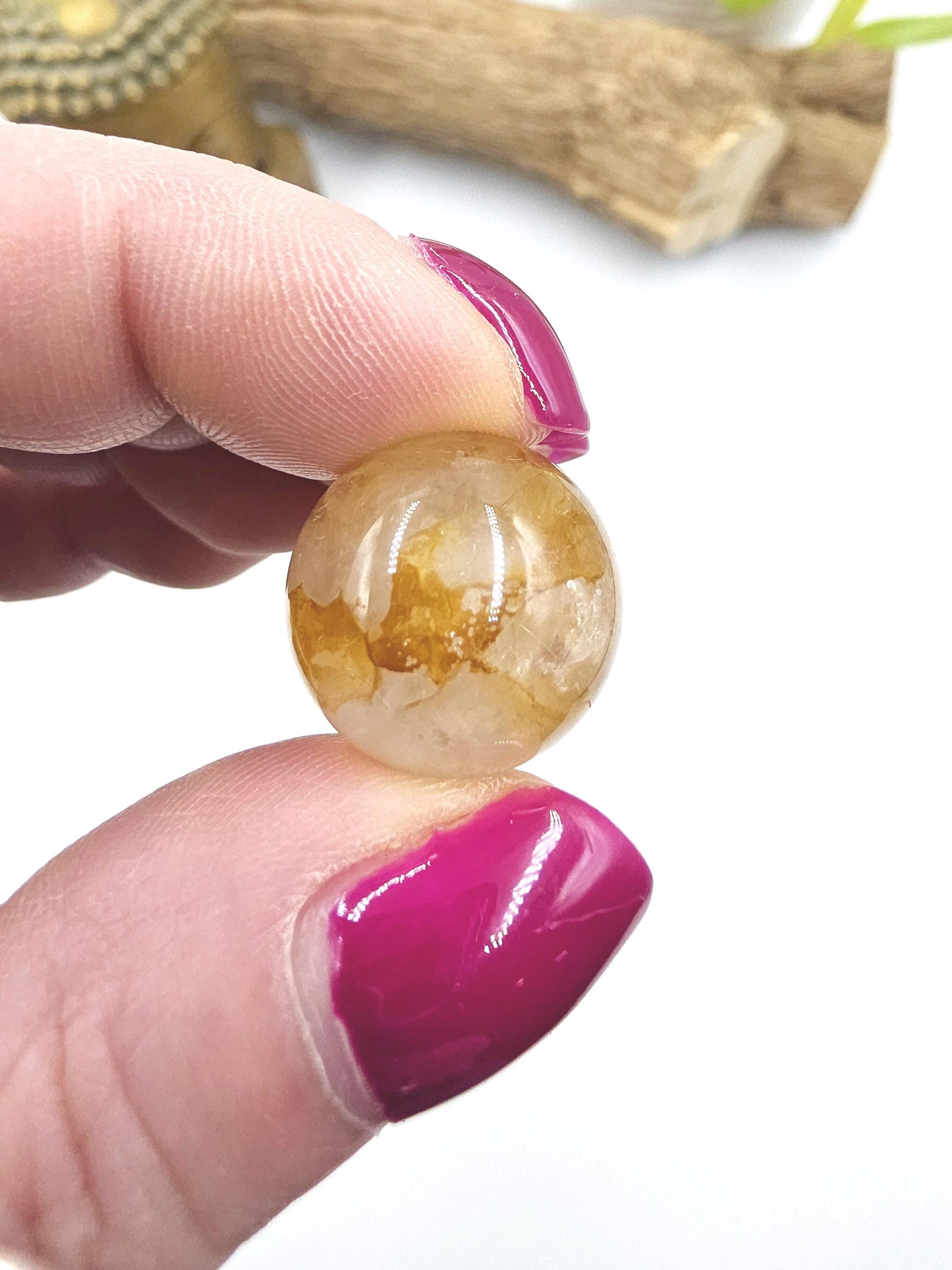 Golden Healer Mini Sphere – High Vibration Healing, Alignment & Positive Energy Crystal Ball (16–19mm)