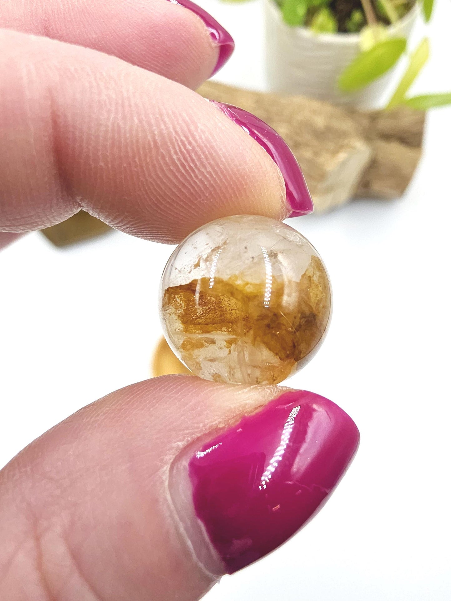 Golden Healer Mini Sphere – High Vibration Healing, Alignment & Positive Energy Crystal Ball (16–19mm)