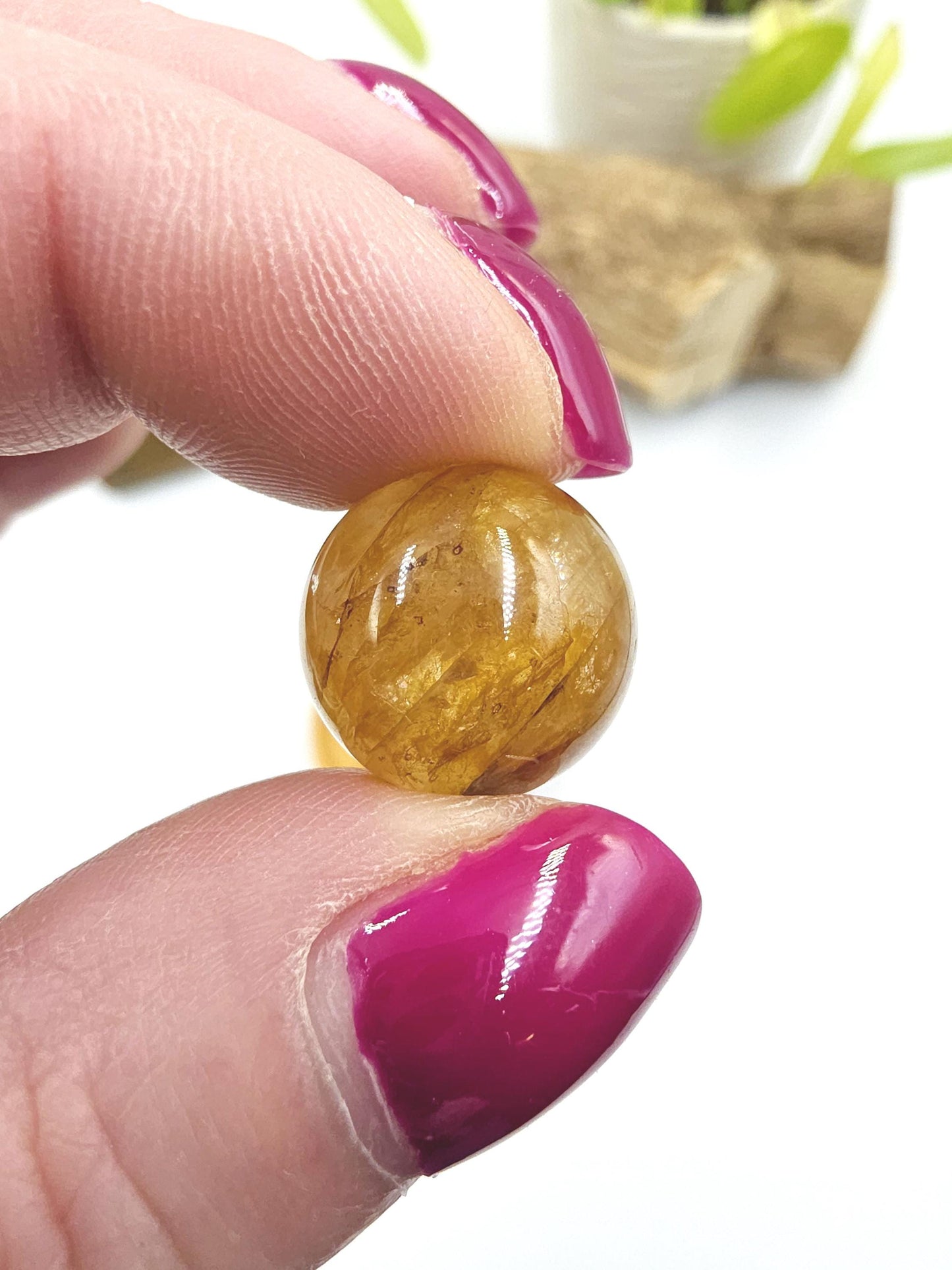 Golden Healer Mini Sphere – High Vibration Healing, Alignment & Positive Energy Crystal Ball (16–19mm)