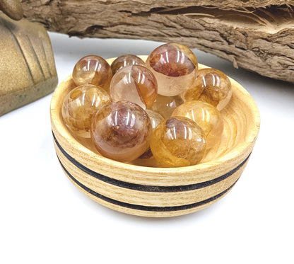 Golden Healer Mini Sphere – High Vibration Healing, Alignment & Positive Energy Crystal Ball (16–19mm)