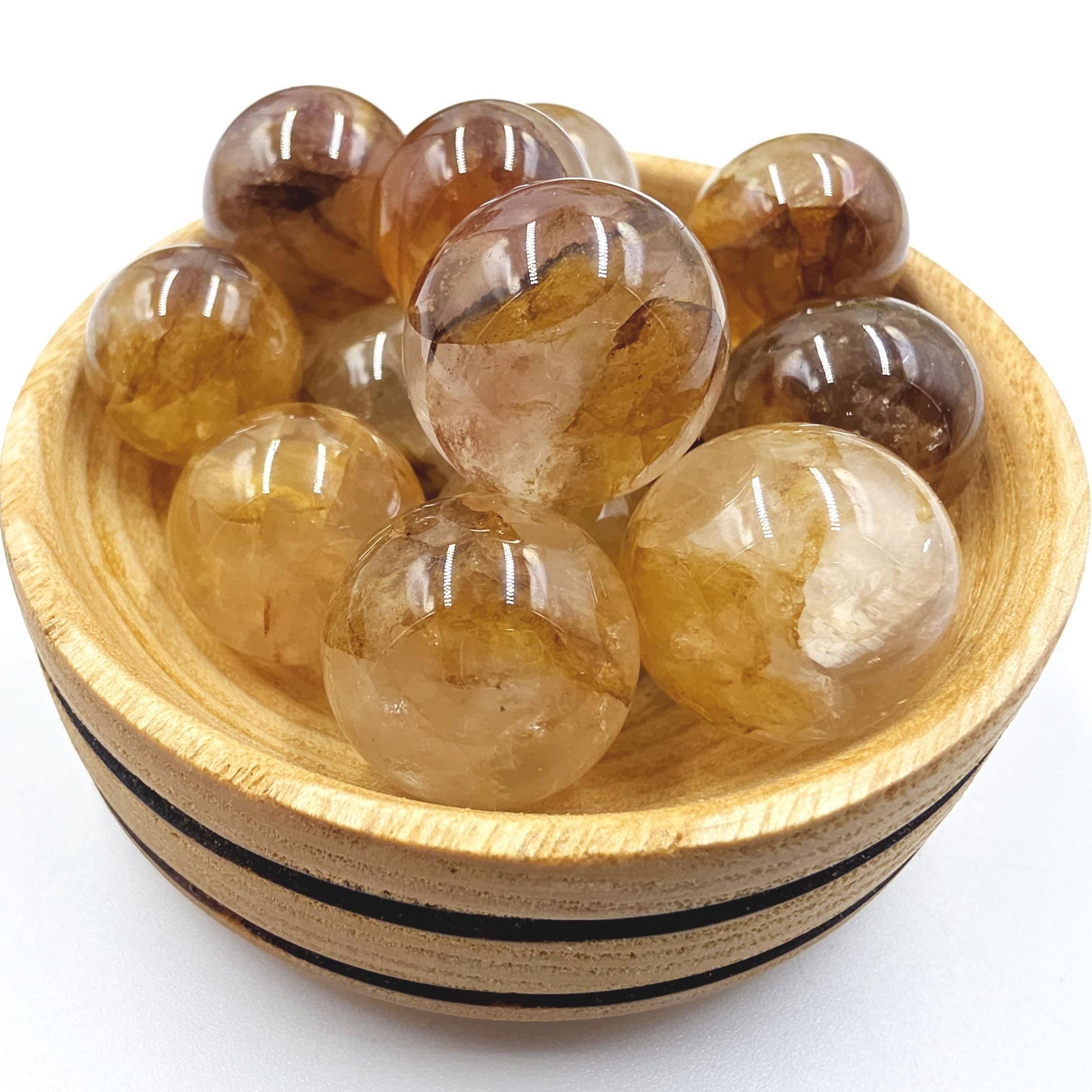 Golden Healer Mini Sphere – High Vibration Healing, Alignment & Positive Energy Crystal Ball (16–19mm)