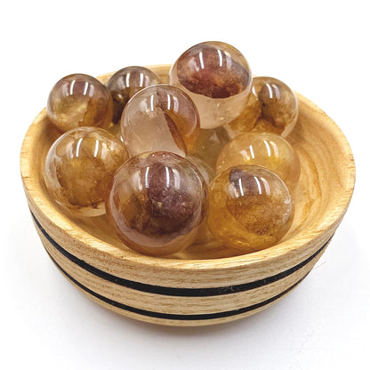 Golden Healer Mini Sphere – High Vibration Healing, Alignment & Positive Energy Crystal Ball (16–19mm)