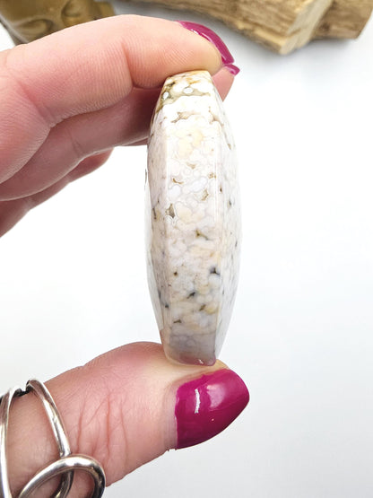 Orbicular Ocean Jasper Palm - Joy & Renewal Healing Crystal, 85g