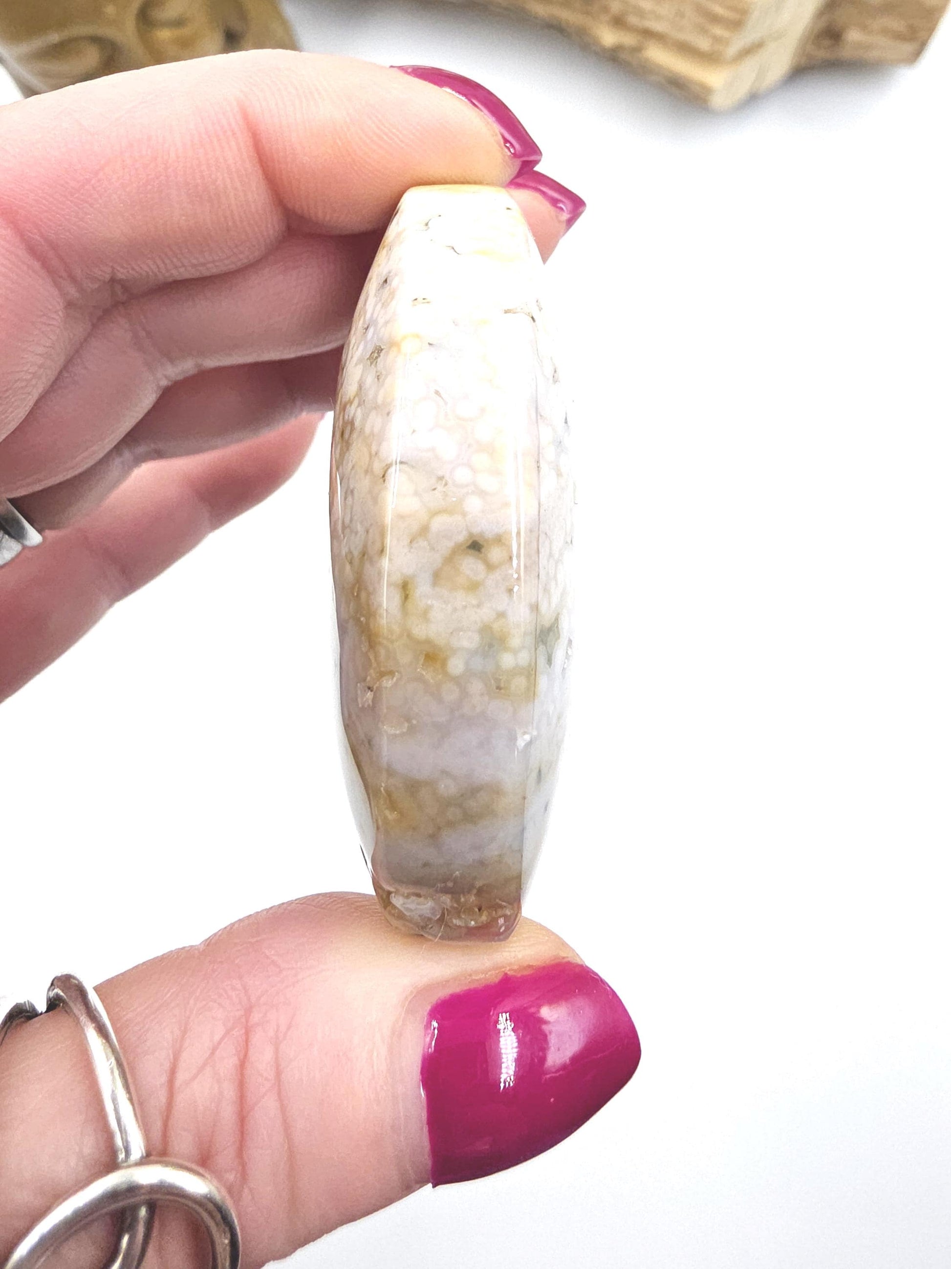 Orbicular Ocean Jasper Palm - Joy & Renewal Healing Crystal, 85g