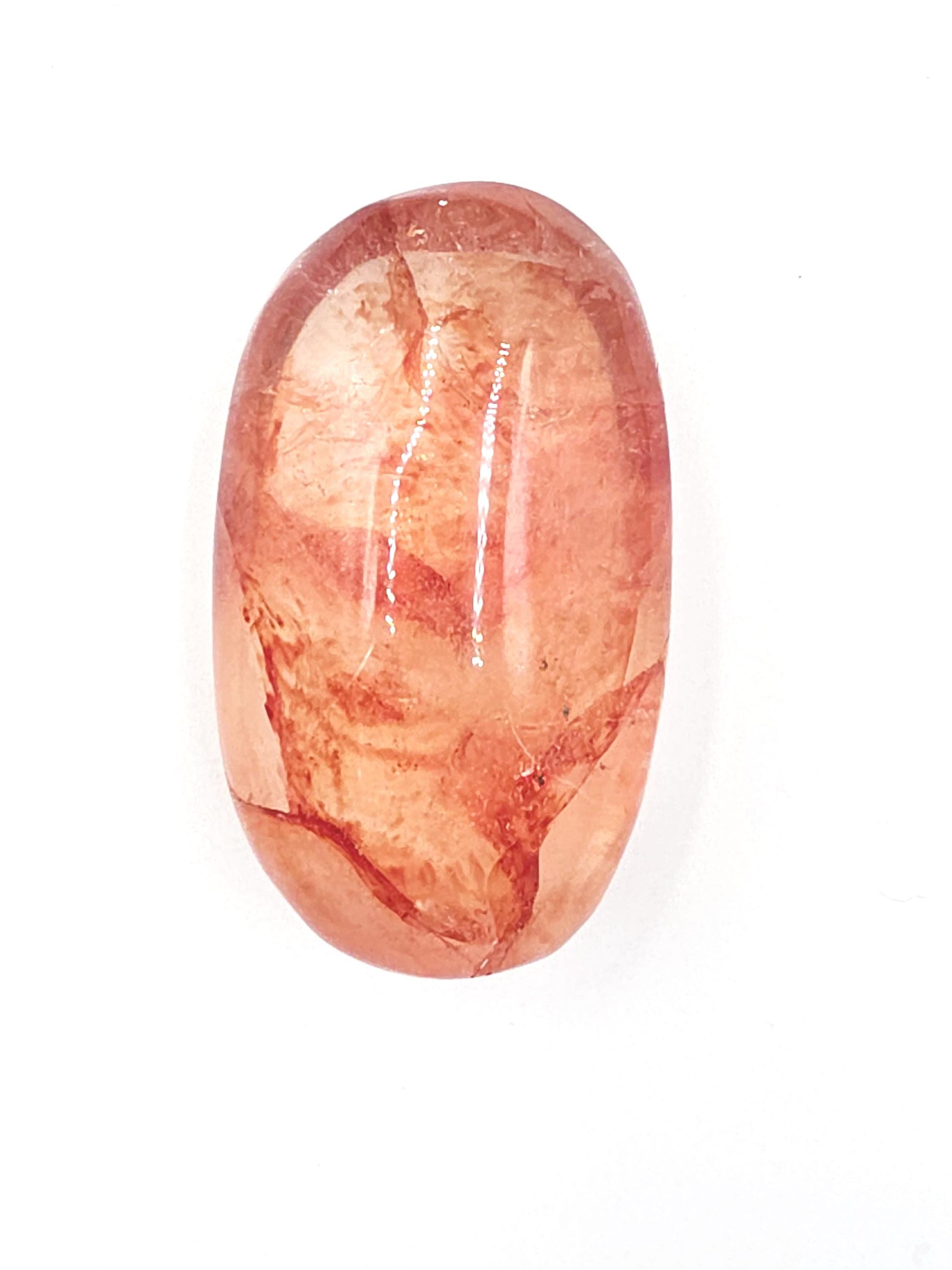 Large Madagascan Fire Quartz (Hematoid) Palm Stone - Grounding & Vitality Crystal - 110g