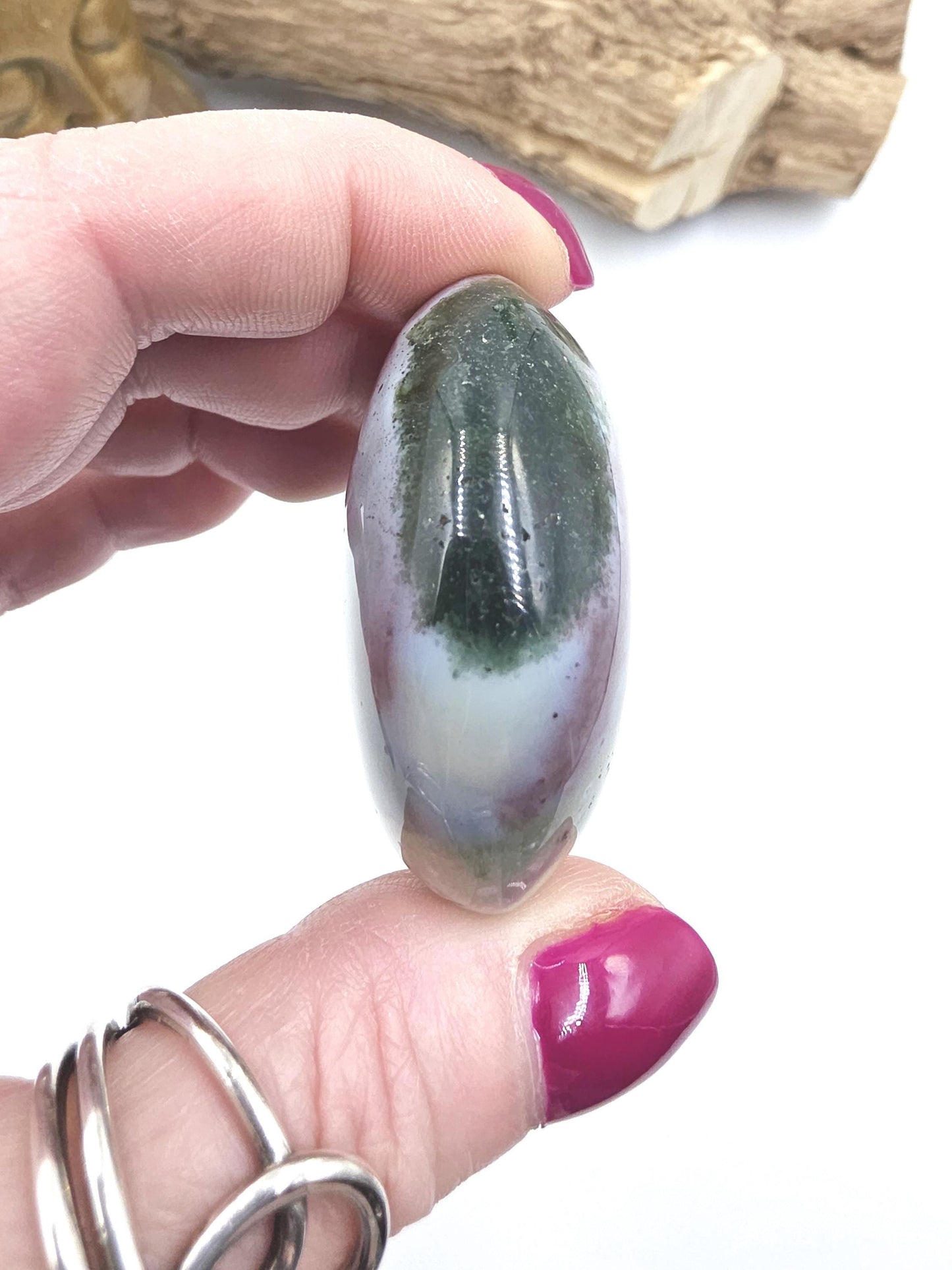 Ocean Jasper Palm Stone - Joy & Renewal Healing Crystal - 70g