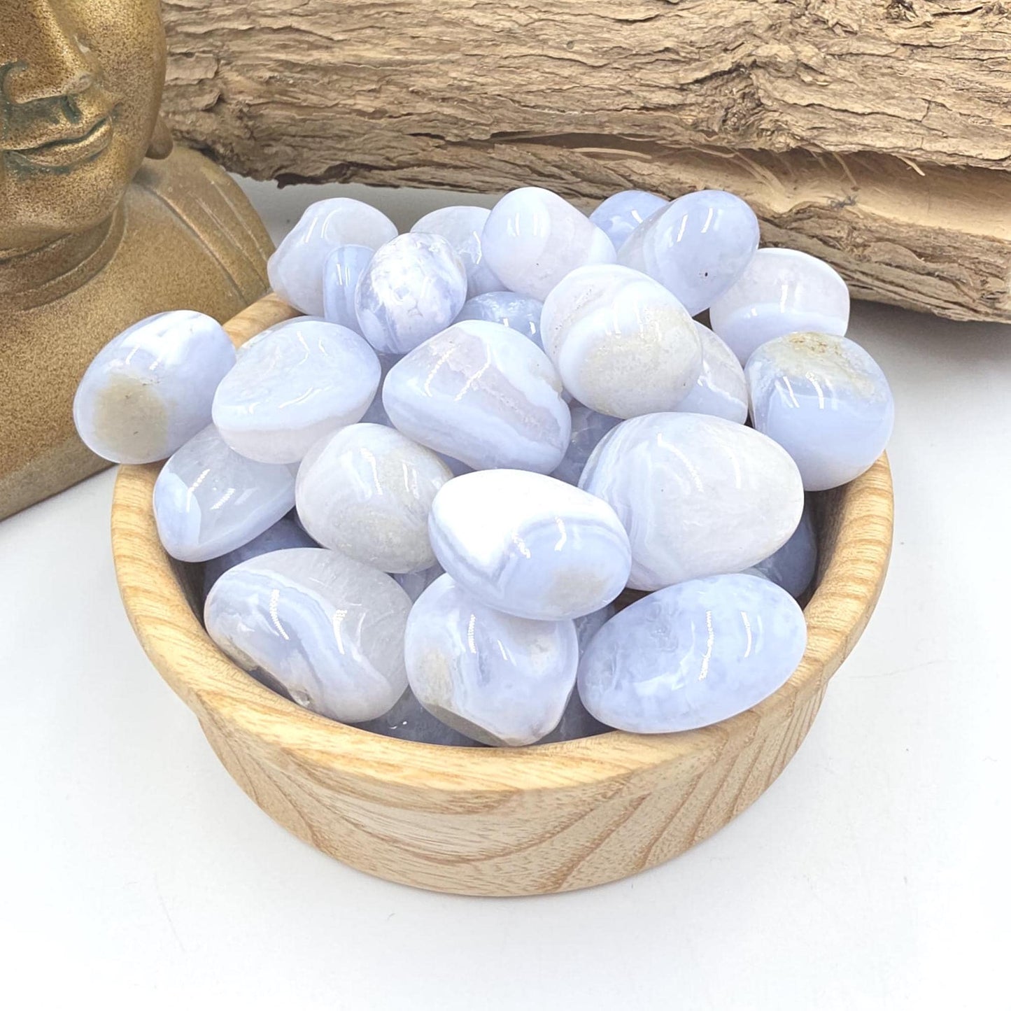 Blue Lace Agate Tumble Stone – Calm, Communication & Soothing Throat Chakra Crystal