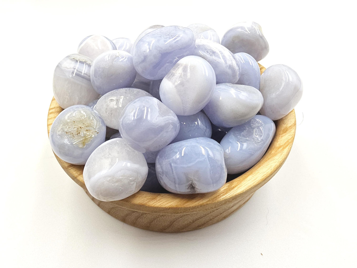 Blue Lace Agate Tumble Stone – Calm, Communication & Soothing Throat Chakra Crystal