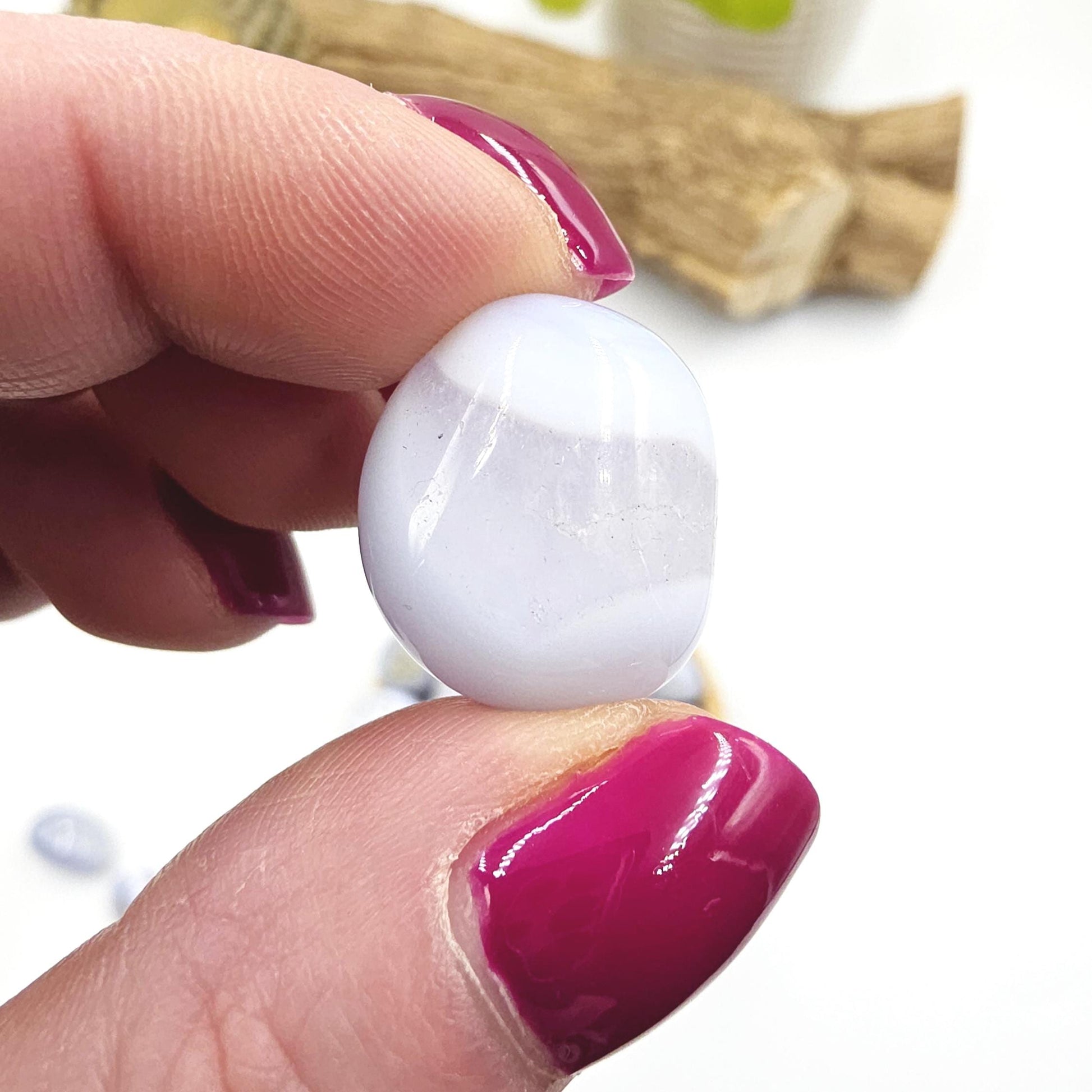 Blue Lace Agate Tumble Stone – Calm, Communication & Soothing Throat Chakra Crystal