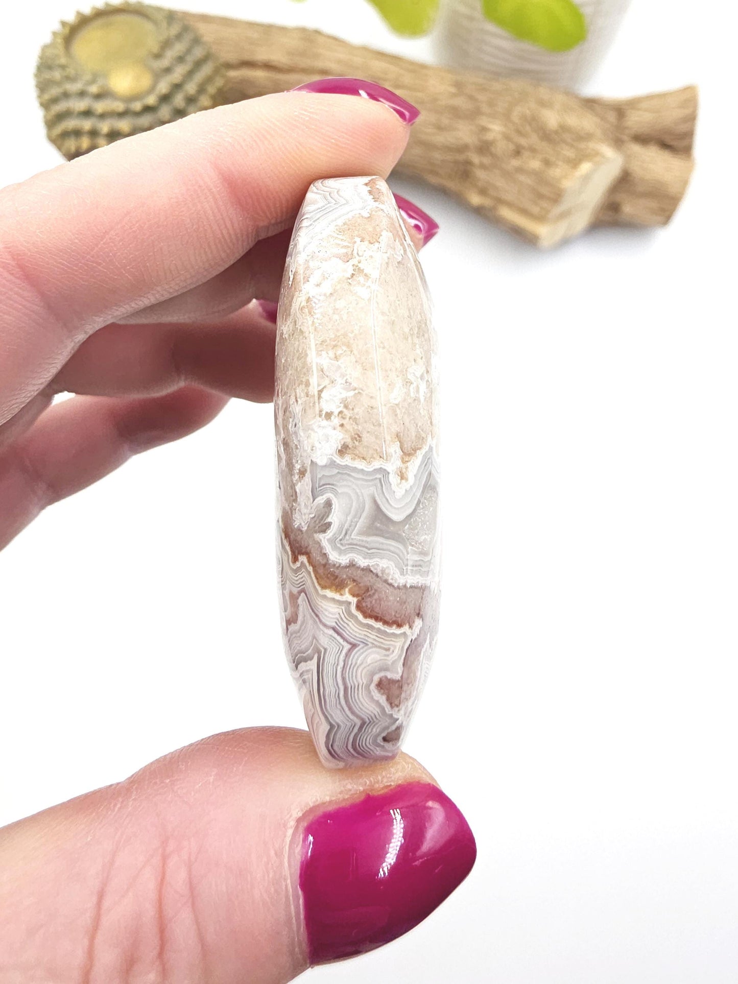 Mexican Crazy Lace Agate Palm Stone – Joy, Stability & Uplifting Energy Crystal, 55g
