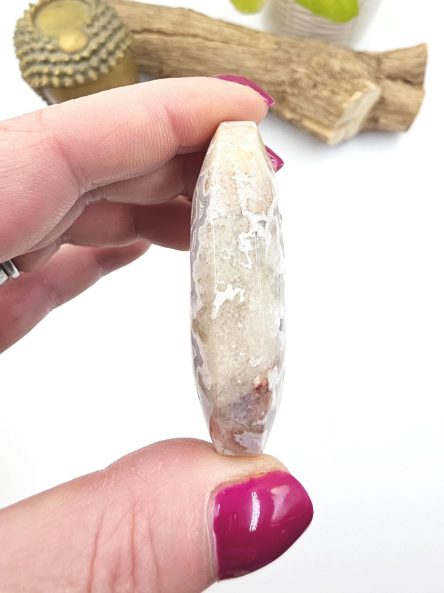 Mexican Crazy Lace Agate Palm Stone – Joy, Stability & Uplifting Energy Crystal, 55g