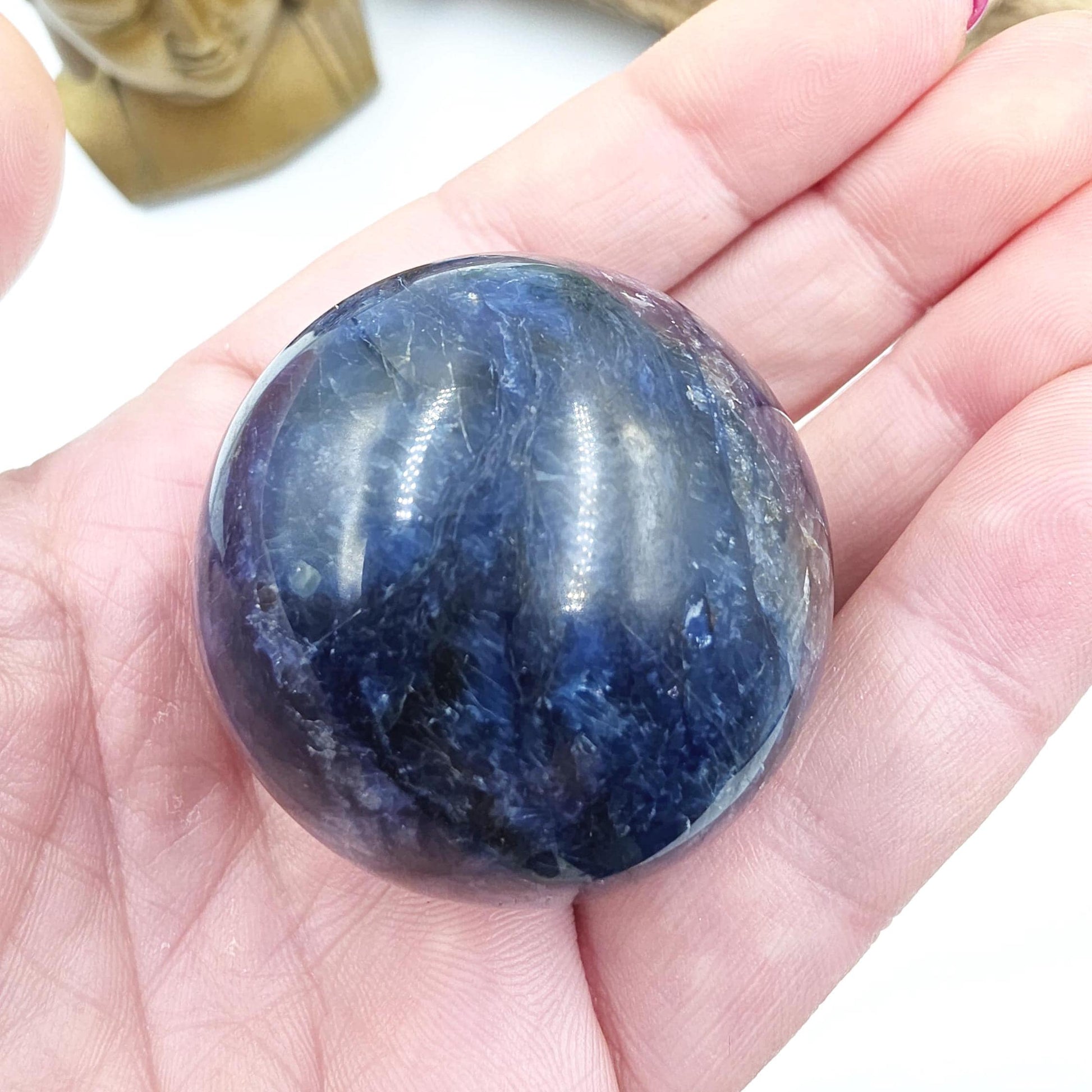 Rare Dumortierite Sphere - Patience, Confidence & Mental Clarity Healing Crystal Ball, 41mm