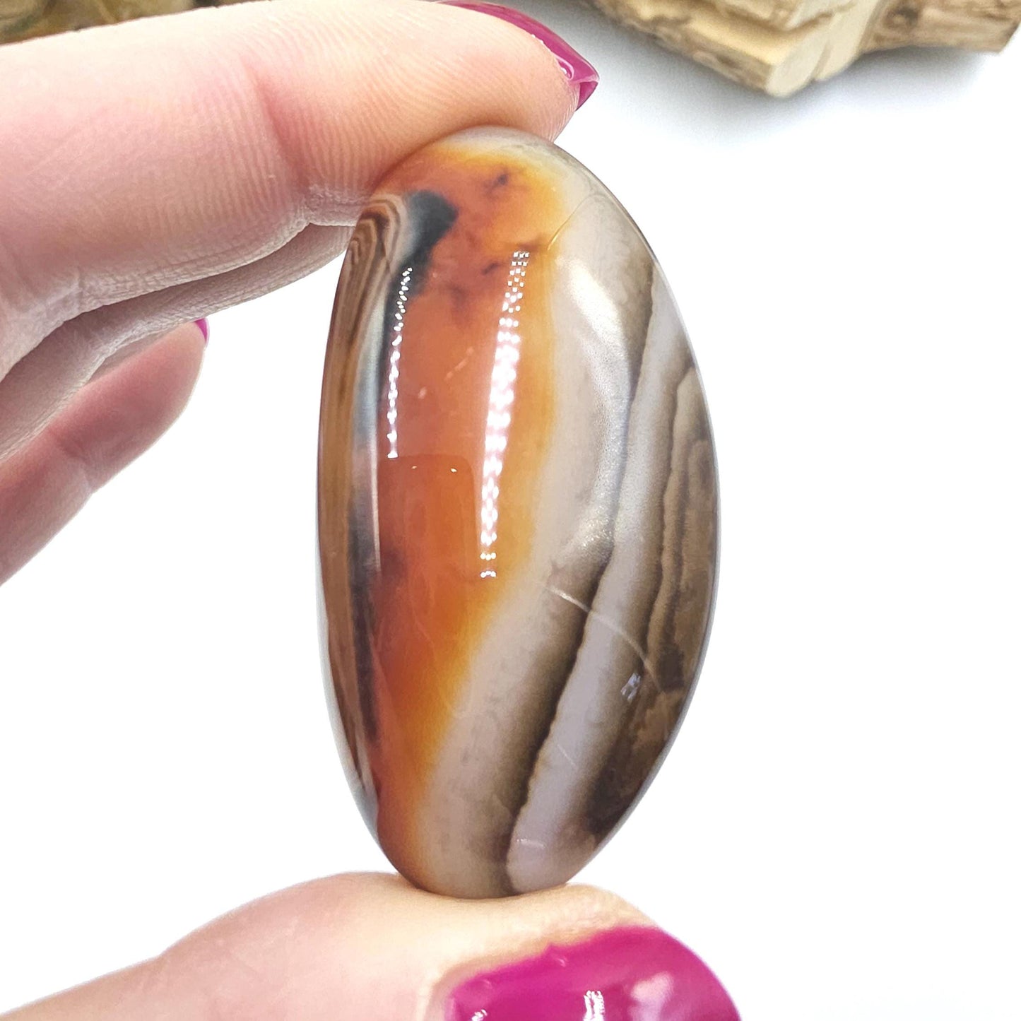 Sardonyx Palm Stone - Strength & Protection Healing, 45g