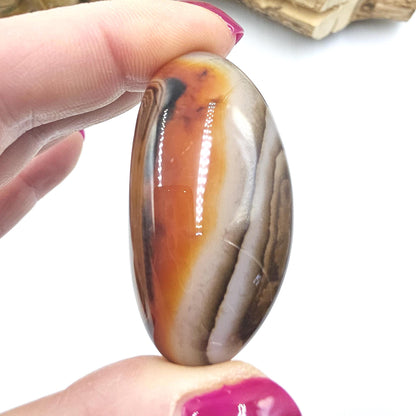 Sardonyx Palm Stone - Strength & Protection Healing, 45g