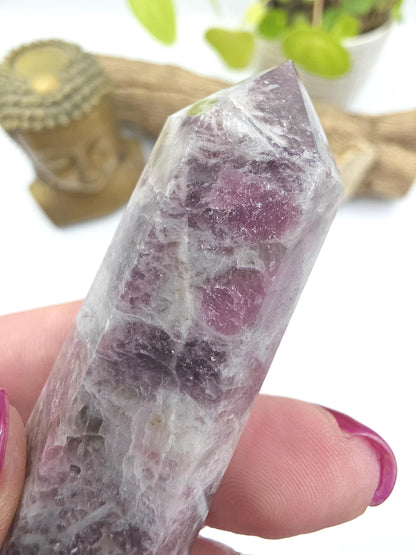 Plum Tourmaline Tower (Rubellite) - Emotional Healing & Spiritual Growth Crystal Point - 90g