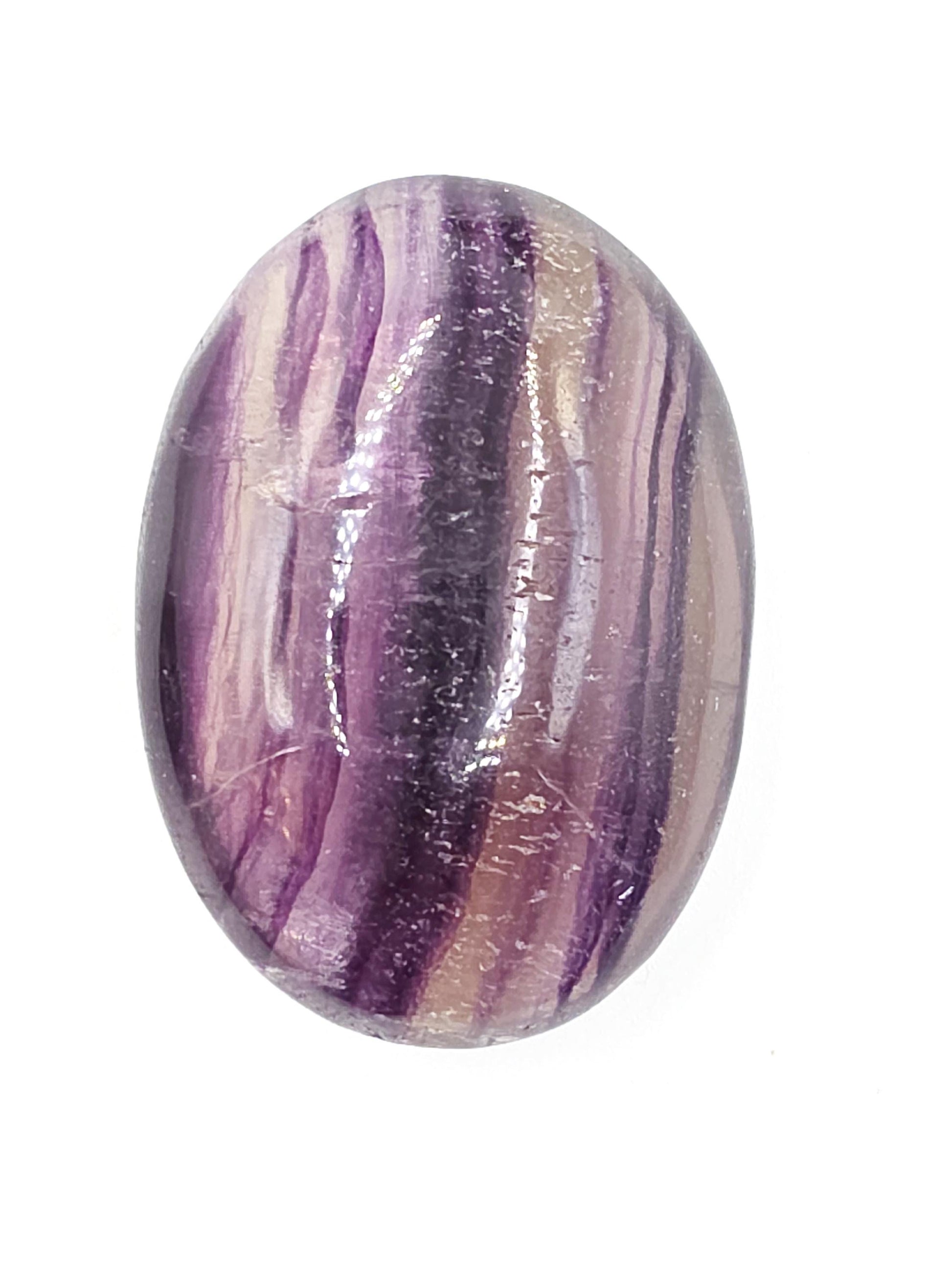 Large High Grade Rainbow Fluorite Palm Stone - Focus and Clarity Healing Crystal - 130g