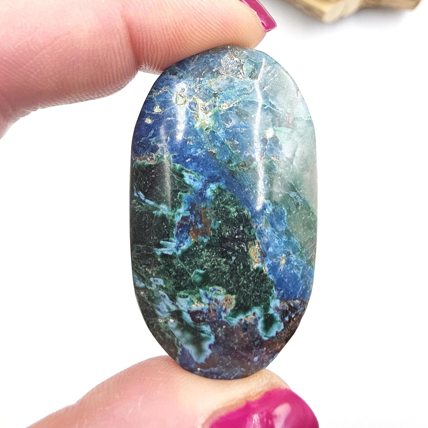 Phoenix Turquoise Palm Stone: Reiki and Meditation Crystal, 40g